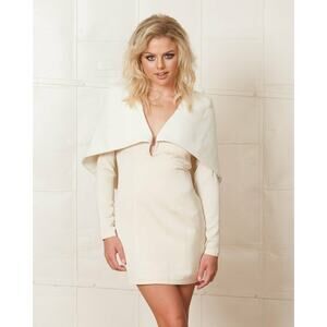 ASILIO Nude Almost Famous Long Sleeve Pencil Caped Mini Dress Size 2